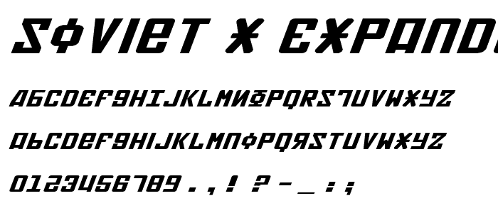 Soviet X-Expanded Italic font